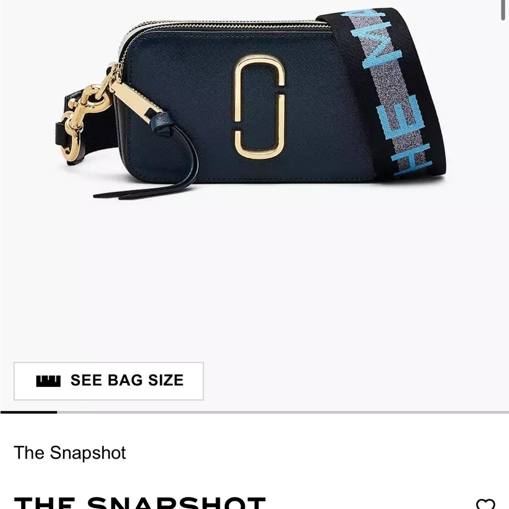Marc Jacobs Navy and Gold Snapshot Bag